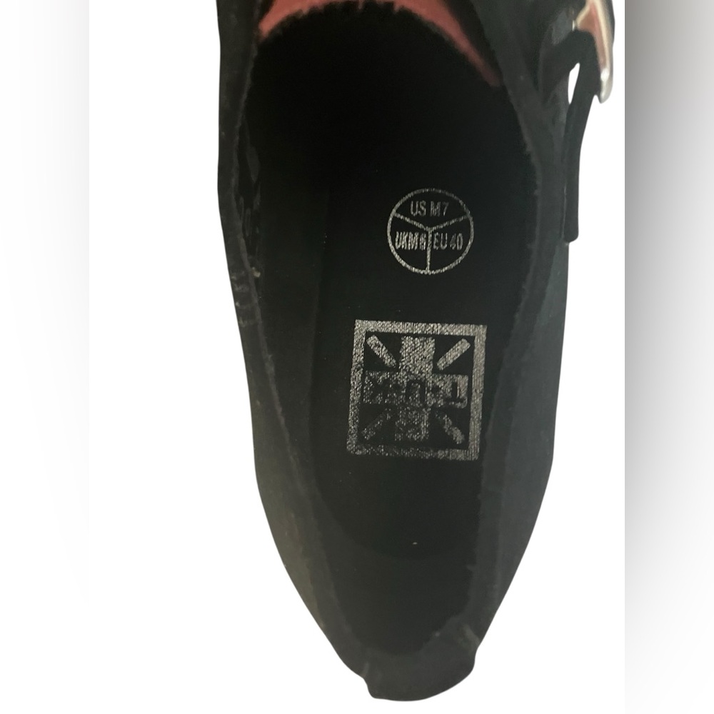Tuk Black & Burgundy Suede Pointed Buckle Creeper Women’s 9 Men’s 7 Style A9592 - Picture 15 of 16